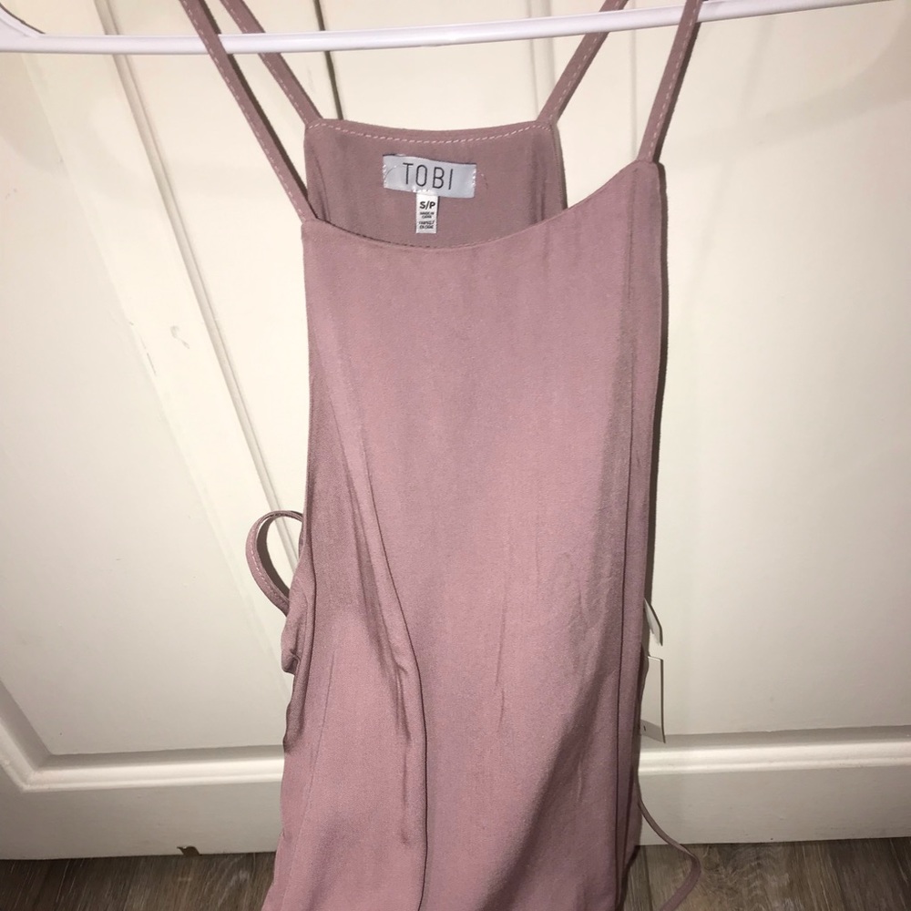 Baby Pink Tank Top w/ braided strings on the side